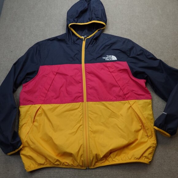 The North Face Jacket 2XL Blue Pink Yellow Colorblock Telegraph Wind Breaker - Picture 1 of 9